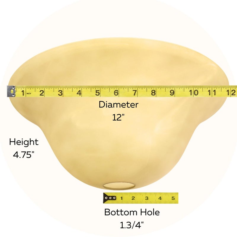 LIGHTACCENTS Alabaster Amber Glass Lamp Shade â€“ Replacement Shade for Floor Lamps with E26 Medium Base Socket â€“ Torchiere Lamp Glass â€“ Amber Swirl Light Shade - Image 4